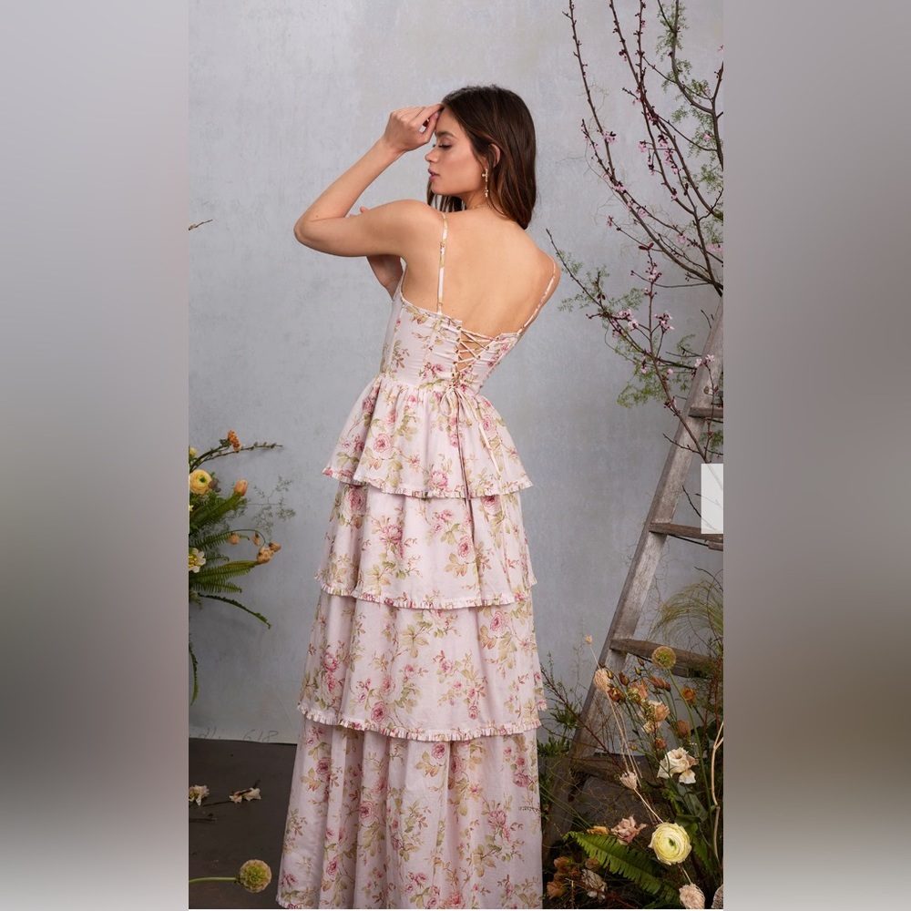 V. Chapman Caterina Dress Pink Rose Print